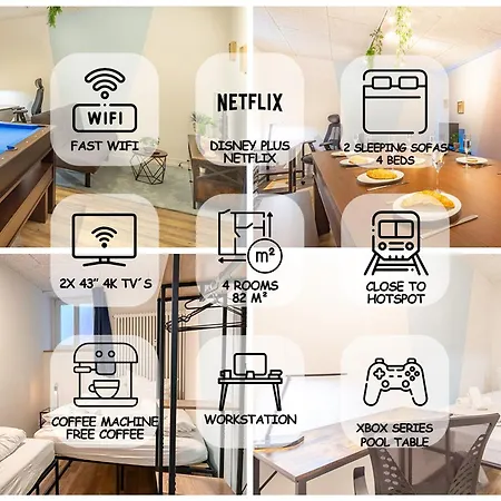 Pool Table Heaven, Workstation, 4K Tv, Netflix Apartment Leipzig Exterior photo